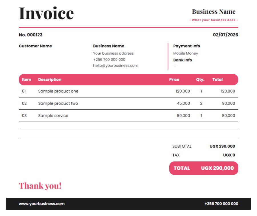 Serif Invoice