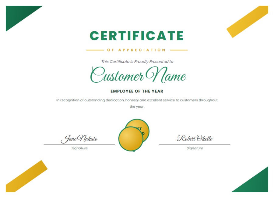 Verdant Certificate